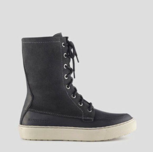 New Cougar Donato Plush Lined Lace Mid Boot Black Leather Suede size 8 - Picture 2 of 12